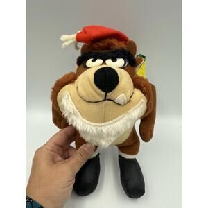 1992 McDonalds Christmas Tasmanian Devil TAZ Stuffed Plush Looney Tunes with Tag